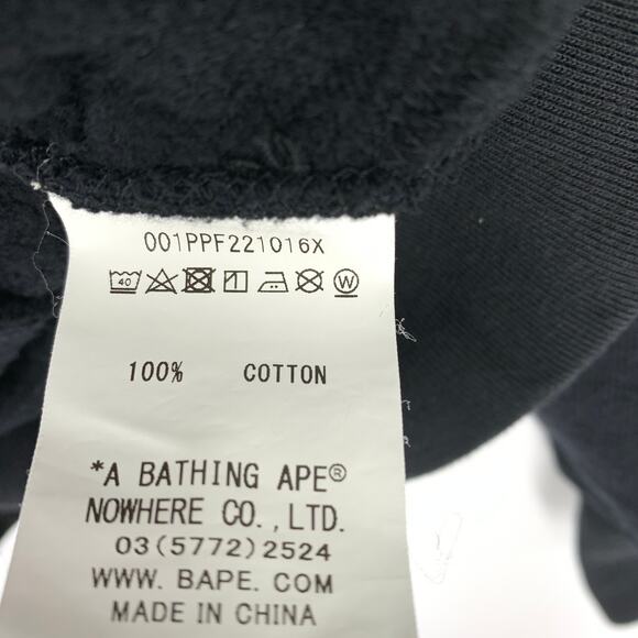 Bape A Bathing Ape Men's Sz Medium Palm Tree Hoodie Sweatshirt Long Sleeve Black - Picture 8 of 9